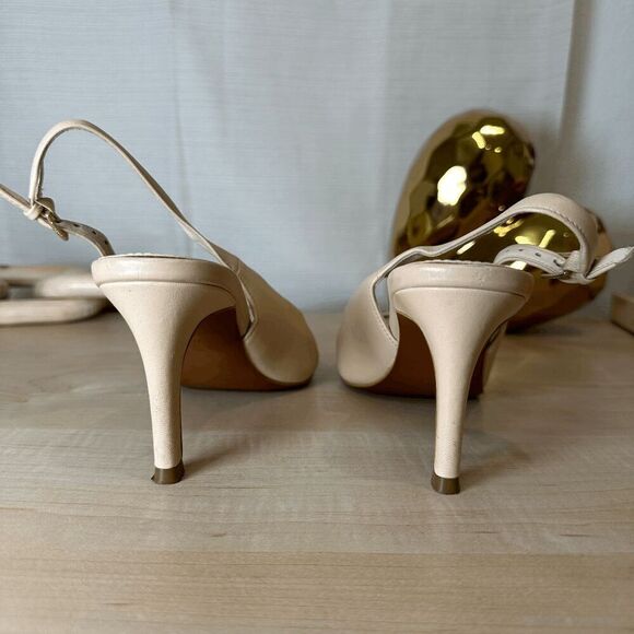 COLE HANN Maya Sling Back Nude Leather Pump‎ - Picture 5 of 11
